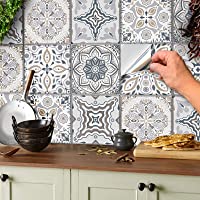 24 adhesivos de mosaico para suelos y paredes- azulejos de 15 x 15 cm- adhesivos para azulejos- láminas decorativas para…